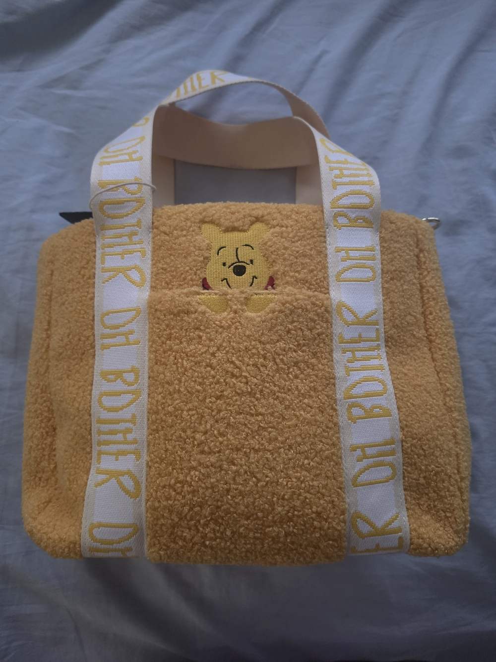 Disney Yellow Winnie the Pooh Sherpa Tote Bag with Branded Straps